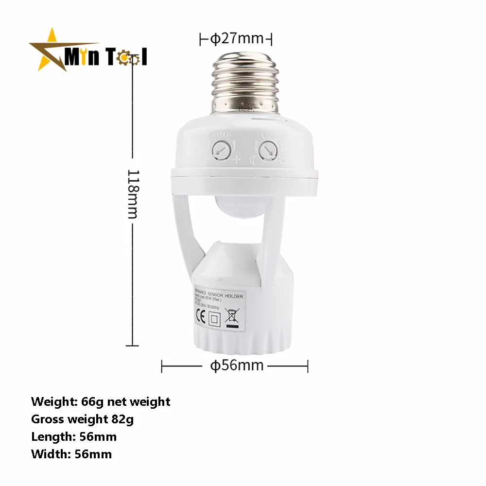 AC100-240V PIR Capteur De Mouvement inda Prise Convertisseur Base De Lampe Intelligent Joli Porte-Ampoule Infrarouge Capteur Commutateur - Image 2